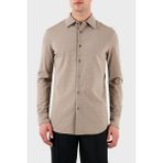 Emporio Armani Regular Fit Tümü Logolu Gömlek Erkek Gömlek EM001537 AF10017 F6063 - Bej
