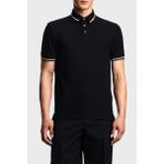 Emporio Armani Şerit Detaylı Pamuklu Regular Fit Düğmeli Polo Yaka T Shirt Erkek Polo Yaka T Shirt EM003003 AF10497 UC001 - Siyah