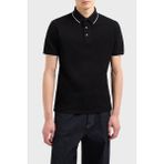 Emporio Armani Şeritli Pamuk Düğmeli Polo Yaka T Shirt Erkek Polo Yaka T Shirt EM000858 AF12955 UC001 - Siyah