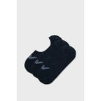 Emporio Armani Streç Pamuklu Logo Baskılı 3 Pack Babet Çorap Erkek Çorap EM000548 AF12271 MB153 - Lacivert - S - M