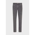 Emporio Armani Streç Pamuklu Skinny Fit Düşük Bel Dar Paça Jeans Erkek Kot Pantolon EM000121 AF17494 M8001 - Gri - 32