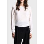 Emporio Armani Taşlı Logolu Yünlü Regular Fit Bisiklet Yaka Kazak Bayan Kazak EW001263 AF19176 F0015 - Beyaz