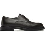 Emporio Armani X4C653 XF583-00003 Çakıllı Deri Yuvarlak Burunlu Bağcıklı Logo Desenli Kahverengi Erkek Klasik Ayakkabı