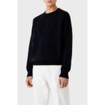 Emporio Armani Yünlü Örgü Logolu Bisiklet Yaka Regular Fit Kazak Erkek Kazak 6R1MXP 1mmaz F961 - Lacivert