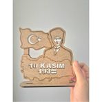 Empressco 10 Kasım Temalı Ahşap Boyama Etkinliği Seti, Eğlenceli ve Öğretici Hobi Malzemeleri - Seçenek 1 - Ahşap - Ceviz