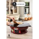 Empressco 2000W Lura Termostatlı Çok Amaçlı Pişirme Sacı Amber Renk 50 Cm Gözleme ve Katmer Yapımı