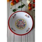 Empressco 24 cm Emaye Kase, Çukur, Salata ve Cips Tabak, Şık ve Dayanıklı - Kestane Akaju - Seçenek 1