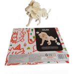 Empressco 3D Ahşap Aslan Puzzle 34 Parça Kendin Yap Seti, Boyanabilir ve Eğlenceli - Seçenek 1 - 1BW-Beyaz