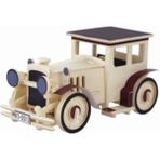 Empressco 3D Ahşap Puzzle Klasik Araba 49 Parça Kendin Yap Seti, Boyanabilir ve Eğlenceli - Seçenek 1 - 1BW-Beyaz