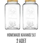 Empressco 5 Lt Turşu Erzak Kavanozu, 2'li Set, Şık ve Kullanışlı Ürün - Altın - 1 - 1,3 lt