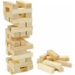 Empressco Ahşap Denge Oyunu Jenga 54 Parça Kayın Ağacından, 23X7CM Büyük Boy Kule Gökdelen - Seçenek 1 - 1BW-Beyaz