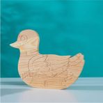 Empressco Ahşap Hayvanlar Serisi Puzzle, Boyama Hobi, Sevimli Ördek Figürü, Eğlenceli ve Doğal - Seçenek 1 - Ahşap - Ceviz