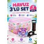 Empressco Bebekler Için 3’lü Şişme Havuz Seti, Boyun Simidi ve El Pompası - --