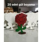 Empressco Beyaz Ahşap Çiçek Boyama Seti, 20 Adet, Anaokulu ve Yaz Okulu Etkinliği Için Ideal - Seçenek 1 - 1BW-Beyaz