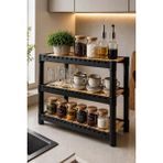 Empressco Bituclass Zenna Tezgah Üstü Raf 3 Katlı Ahşap Plastik Siyah - Fiyatı, Yorumları - Almond Cream
