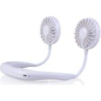 Empressco Boyun Askılı Giyilebilir Kablosuz Şarjlı Taşınabilir Mini Fan Vantilatör - Ahşap - Bej - Siyah