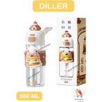 Empressco Çift Içim Kapaklı, Rahat Bilek Askılı, 600 ml Pipetli Su Şişesi