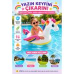Empressco Denapcal Büyük Unicorn Şişme Su Oyuncağı – Çocuk Havuz ve Deniz Binicisi Tutmaçlı Şişme Yatak Unicorn Deniz Simidi - Fiyatı, Yorumları - --