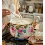 Empressco Ebruliemaye Rose Emaye Lüx Vintage Tencere Kazan Boy 8 Litre 28 cm Çap Süt Yoğurt Reçel Konserve Salça Tenceresi - Fiyatı, Yorumları - Altın - Seçenek 1