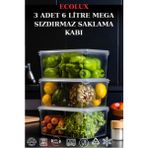 Empressco Ecolux 3 Adet Mega Vakumlu Sızdırmaz Sebzelik Saklama Kabı Seti 6 Litre - Şeffaf - Buzdolabı Düzenleyici - Fiyatı, Yorumları - Ahşap Rengi - Seçenek 1