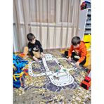 Empressco Eğitici ve Eğlenceli Ahşap Oyuncak Araç Parkuru, Yarış Pisti, Yapım ve Puzzle Seti - Seçenek 1 - 1BW-Beyaz