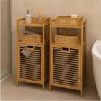 Empressco Evanev 2 Adet Eva Medusa Bambu Kirli Çamaşır Sepeti 2 Katlı Raf Banyo Dolabı 95X40X30 cm - Fiyatı, Yorumları - Seçenek 1