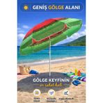 Empressco Hak Iş Oyuncak Kırmızı-Yeşil 240 cm Ayarlanabilir Geniş Gölgeli Polyester Plaj Şemsiyesi - Fiyatı, Yorumları - 1 m - Ahşap