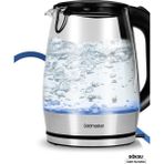 Empressco Işıklı Cam Kettle, Paslanmaz Çelik, 2200W, 1.7l, Siyah, Su Isıtıcı - Açık Bej