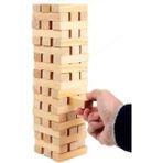Empressco Kahverengi Jenga Denge Oyunu, Aile Boyu Eğlence ve Birlik Için Tasarlandı - Seçenek 1 - Ahşap - Ceviz
