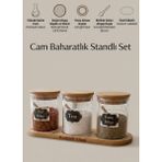 Empressco Kamptek Kamp Teknolojisi 3’lü Borosilikat Cam Baharatlık Seti - Doğal Bambu Ahşap Kapaklı ve Kaşıklı Stand Mutfak Düzenleyici - Fiyatı, Yorumları - 1 lt