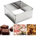 Empressco Kare Ayarlanabilir Pasta ve Kek Kalıbı 22X40X8CM, Çok Amaçlı ve Dayanıklı - Seçenek 1 - (ClearEyelets)Black-RadiantOrchid