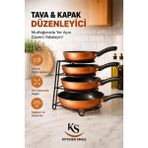 Empressco Kitchen Smile Metal Paslanmaz Siyah Tava Rafı Düzenleyici - Fiyatı, Yorumları - Ahşap Rengi - Seçenek 1
