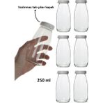 Empressco Milea 6 Adet Şeffaf Cam Şişe Süt Ayran Limonata Sirke Meşrubat Şişesi Çok Amaçlı - Fiyatı, Yorumları - Altın - 1 - 1,3 lt