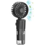 Empressco Mini Fan Şarjlı El Fanı Su Püskürtmeli Boyuna Asmalı Mini Klima Fan Vantilatör (Pembe - Mor) - Ahşap