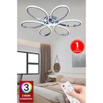 Empressco Modern 3 Renk Kumandalı Krom Kasa LED Avize, Şık ve Fonksiyonel Tasarım - Seçenek 1 - Ahşap