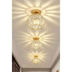 Empressco Modern Gold Kaplama Kristal Taşlı Lüx Plafonyer Avize - Seçenek 1 - Ahşap