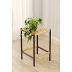 Empressco Modern Metal Ayaklı Çiçeklik Ahşap Tablalı Saksı Standı 50-70-90 cm ve 3 - Seçenek 1 - Abanoz