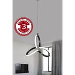 Empressco Modern Siyah Kasa Yonca LED Avize, 3 Renkli, Şık ve Şık Tasarım - Seçenek 1 - Ahşap