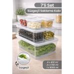 Empressco Naturelove 7’li Süzgeçli Saklama Kabı Seti – Buzdolabı Mutfak Düzenleyici Çok Amaçlı Yeşillik Zeytin Turşu Kabı - Fiyatı, Yorumları - 079 Buz Beyazı - Seçenek 1