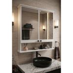 Empressco Orysa Design Ad-3 Raflı Banyo Dolabı, 2 Kapaklı Lavabo Üstü Aynalı Banyo Dolabı - Beyaz - Fiyatı, Yorumları - Ahşap - Seçenek 1