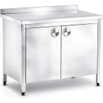 Empressco Paslanmaz Çalışma Tezgahı, Dolaplı, Çarpma Kapılı, Krom 100X60X85CM - 1 lt