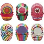 Empressco Renkli 100'LÜ Muffin Kağıdı, Kek Kalıbı, Desenli, Pratik ve Şık Kullanım - Seçenek 1 - (ClearEyelets)Black-RadiantOrchid