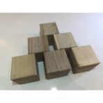 Empressco Renkli Ahşap Küp Bloklar 5X5X5 Cm, Oyun ve Dekor Seti, 6 Adet - Seçenek 1 - Açık Bej
