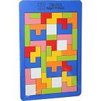 Empressco Renkli Ahşap Tetris Blokları, Eğlenceli ve Öğretici Oyun Seti - Seçenek 1 - Açık Bej