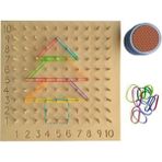 Empressco Renkli Sayılar ve Geometrik Şekiller ile Lastik ve Pim Geçirme Montessori Oyunu - Seçenek 1 - 1BW-Beyaz