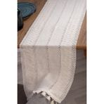 Empressco Şık Pamuk Dantel Krem Masa Örtüsü 35X145 Cm, Zarif ve Şık Tasarım - 10 x 10 cm