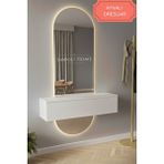 Empressco Şık ve Modern Lotus Aynalı Dresuar, 80 Cm, Ev Dekorasyonu Için Ideal - 1/100 Toz Ceviz