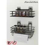 Empressco Silkyreal Güçlü Yapışkanlı Baharatlık 2 Li Metal Kağıt Havluluk Siyah Baharat Standı Mutfak Rafı - Fiyatı, Yorumları - Ahşap - 1 lt