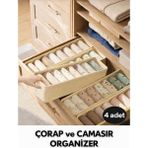 Empressco Spartek Home Textile 4 Adet Çorap ve Çamaşır Organizer Çekmece ve Dolap Içi Düzenleyici, Raf Düzenleyici, Katlanabilir - Fiyatı, Yorumları - Ahşap Rengi - Seçenek 1