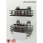 Empressco Vikihouse Güçlü Yapışkanlı Baharatlık 2 Li Metal Kağıt Havluluk Siyah Baharat Standı Mutfak Rafı - Fiyatı, Yorumları - Ahşap - 1 lt